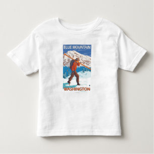 Camiseta De Bebé Esquís de la nieve del esquiador que llevan -