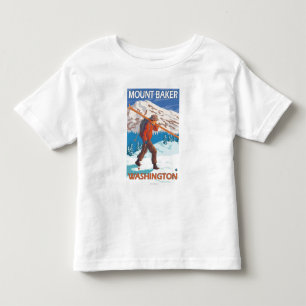 Camiseta De Bebé Esquís de la nieve del esquiador que llevan -