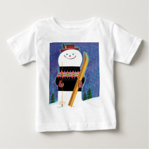 Camiseta De Bebé Esquís para el muñeco de nieve