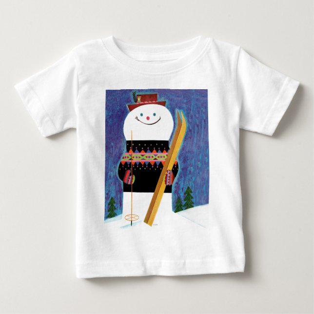 Camiseta De Bebé Esquís para el muñeco de nieve (Anverso)