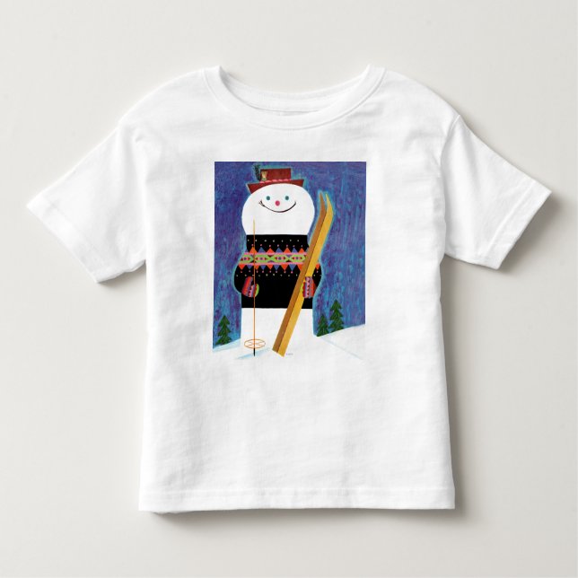 Camiseta De Bebé Esquís para el muñeco de nieve (Anverso)