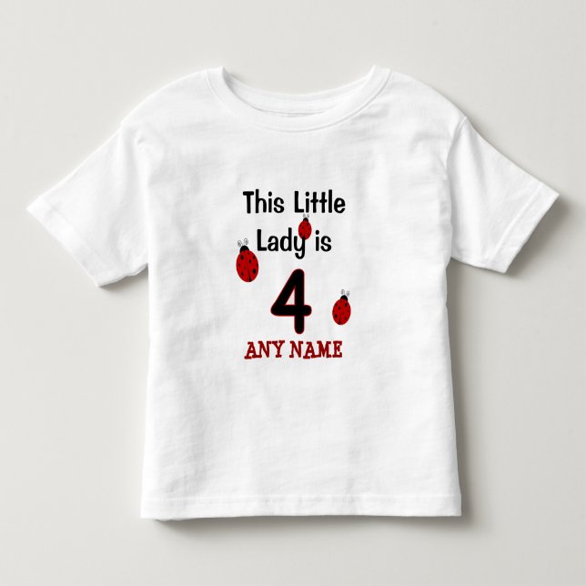 Camiseta De Bebé ¡Esta pequeña dama tiene 4 años! ¡Camiseta para ch (Anverso)