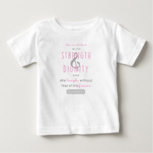 Camiseta De Bebé está vestida con proverbios de fuerza y dignidad 3