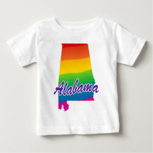 Camiseta De Bebé Estado Arcoiris De Alabama