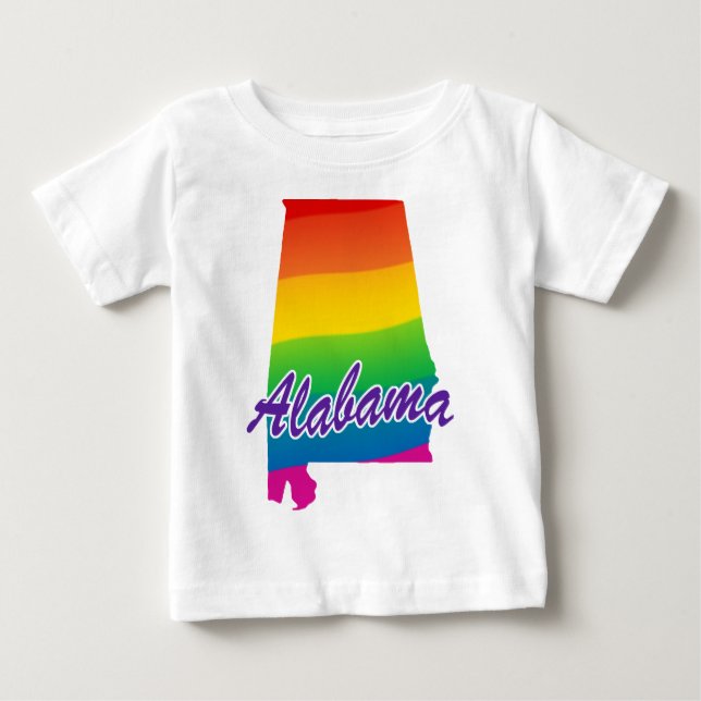 Camiseta De Bebé Estado Arcoiris De Alabama (Anverso)