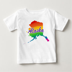 Camiseta De Bebé Estado Arcoiris De Alaska