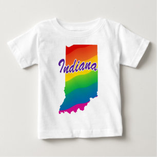 Camiseta De Bebé Estado Arcoiris De Indiana