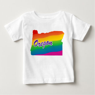 Camiseta De Bebé Estado Arcoiris De Oregón