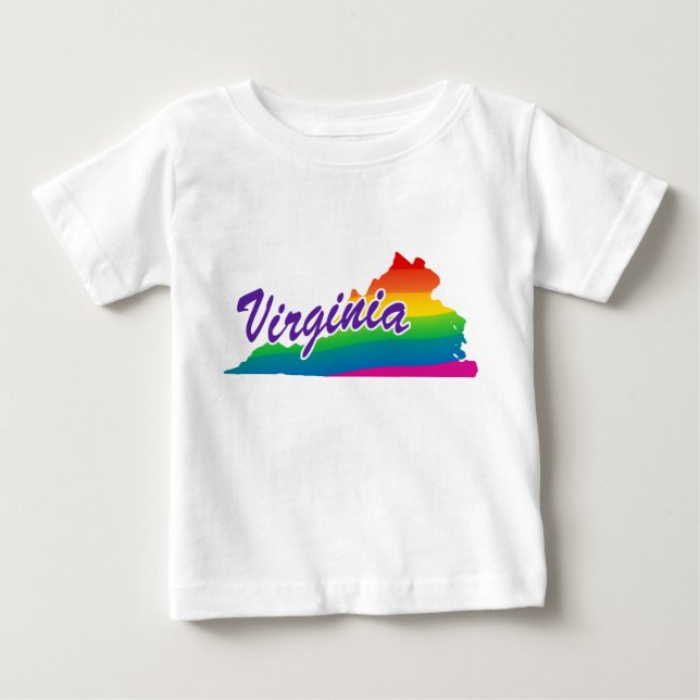 Camiseta De Bebé Estado Arcoiris De Virginia (Anverso)