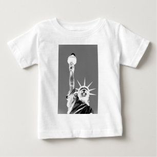 Camiseta De Bebé Estado blanco y negro de la libertad Nueva York