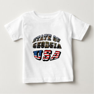 Camiseta De Bebé Estado de Georgia y Estados Unidos - Bandera Texto