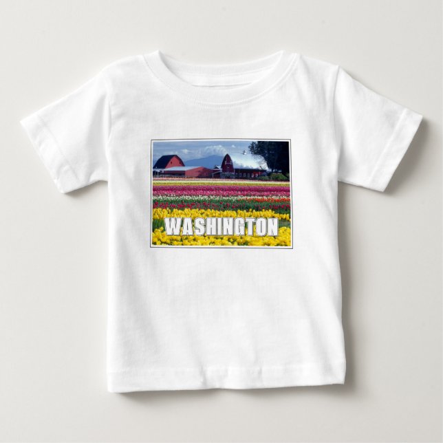 Camiseta De Bebé Estado de Washington | Campo de Tulipanes (Anverso)