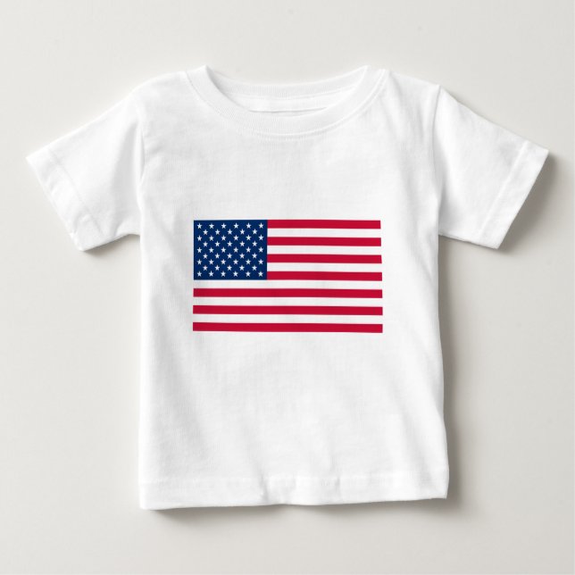 Camiseta De Bebé Estados Unidos de América: Bebé con bandera de los (Anverso)