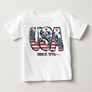 Camiseta De Bebé Estados Unidos desde 1776 diseño de bandera con pr