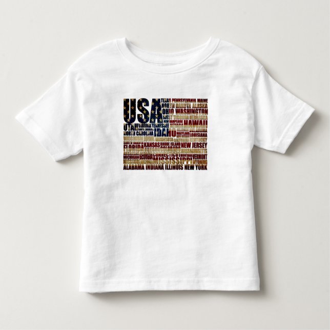 Camiseta De Bebé Estados Unidos y sus estados federales en estrella (Anverso)