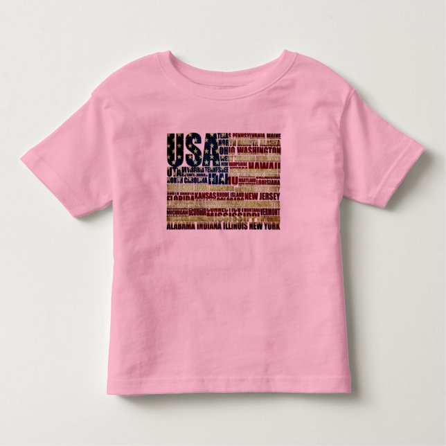 Camiseta De Bebé Estados Unidos y sus estados federales en estrella (Anverso)