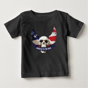 Camiseta De Bebé Estadounidense al cráneo óseo