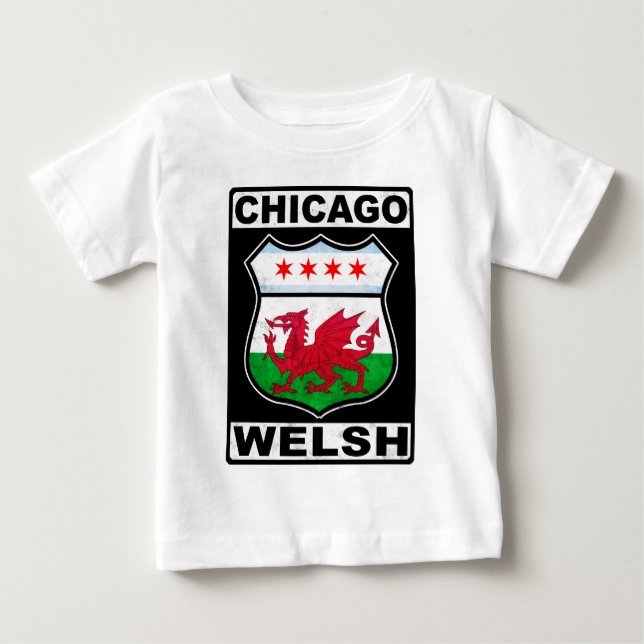 Camiseta De Bebé Estadounidense galés de Chicago (Anverso)