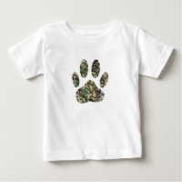 Estampa de pata de perro camuflaje angustiado