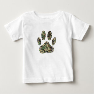 Camiseta De Bebé Estampa de pata de perro camuflaje angustiado
