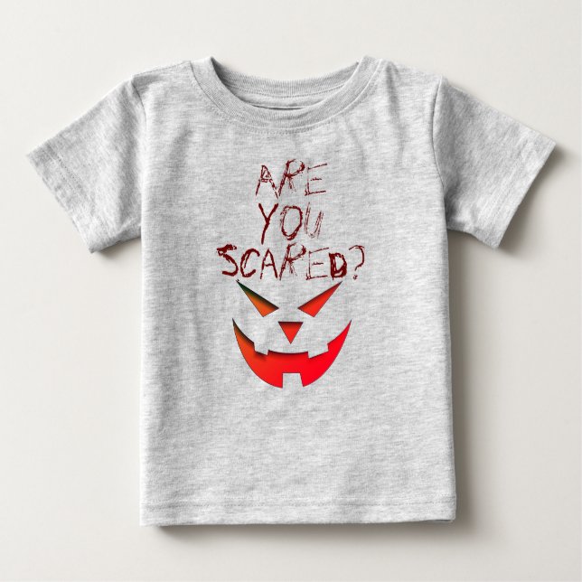 Camiseta De Bebé ¿Estás Asustado Feliz Halloween Cara de Calabaza (Anverso)