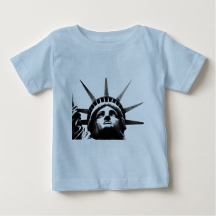 Camiseta De Bebé Estatua blanca y negra de la libertad