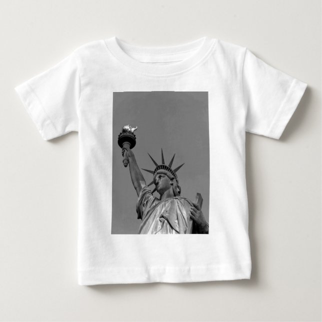 Camiseta De Bebé Estatua blanca y negra de la libertad de Nueva Yor (Anverso)