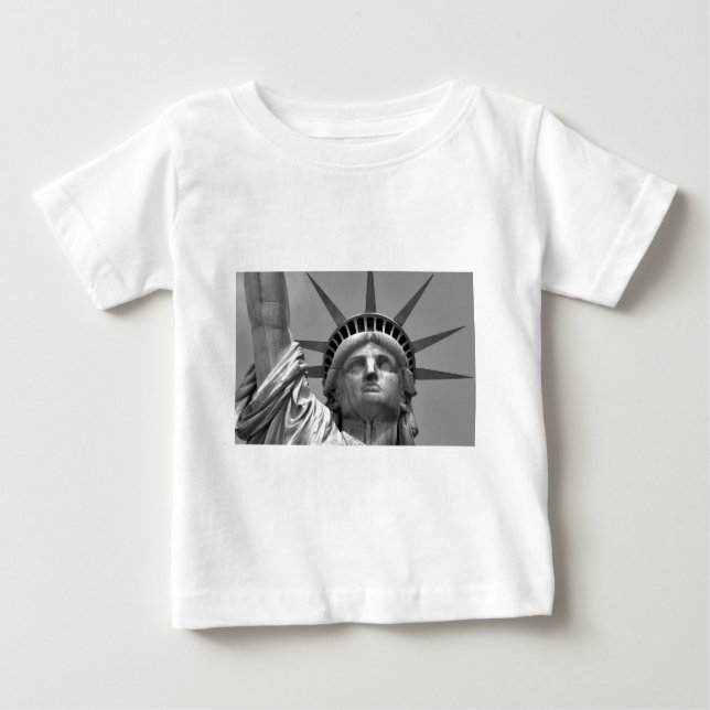 Camiseta De Bebé Estatua blanca y negra de la libertad de Nueva Yor (Anverso)
