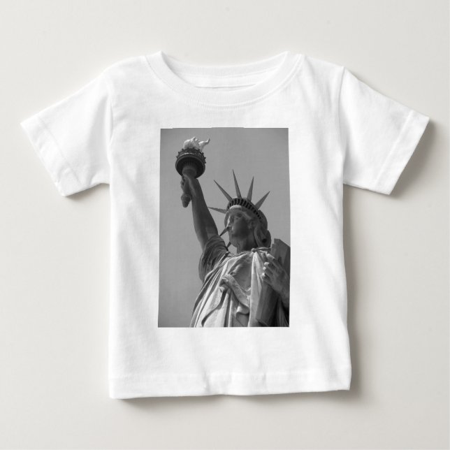 Camiseta De Bebé Estatua blanca y negra de la libertad en Nueva Yor (Anverso)