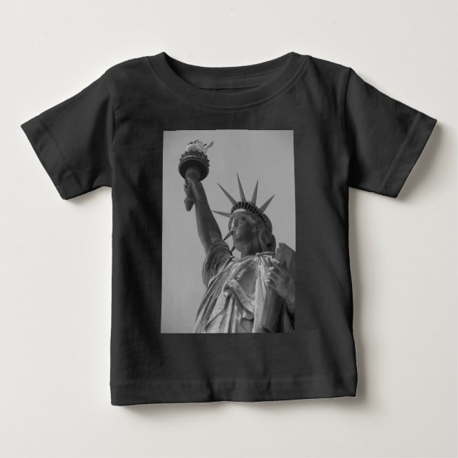 Camiseta De Bebé Estatua blanca y negra de la libertad en Nueva Yor (Anverso)