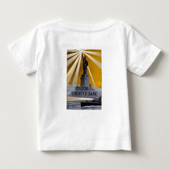Camiseta De Bebé Estatua de la Antorcha de la Libertad y la Marina  (Reverso)