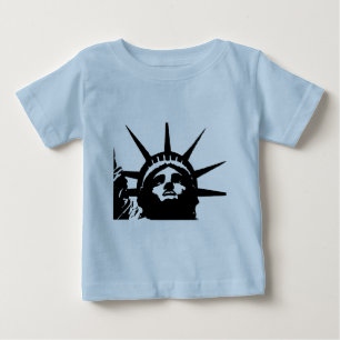 Camiseta De Bebé Estatua de la Libertad arte pop negro y blanco