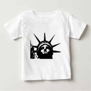 Camiseta De Bebé Estatua de la Libertad en arte pop blanco y negro