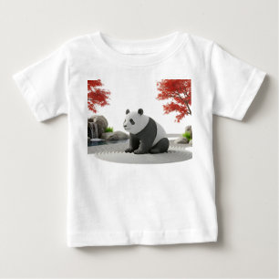 Camiseta De Bebé Estatua Mágica de Panda Despertando en Jardín Zen