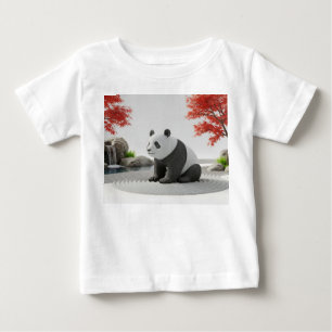 Camiseta De Bebé Estatua Mágica de Panda Despertando en Jardín Zen