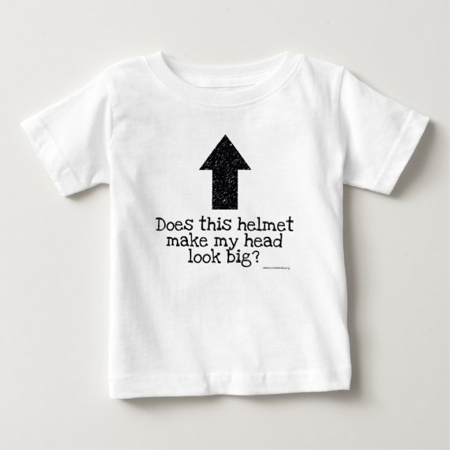 Camiseta De Bebé ¿Este casco hace mi mirada principal grande? (Anverso)