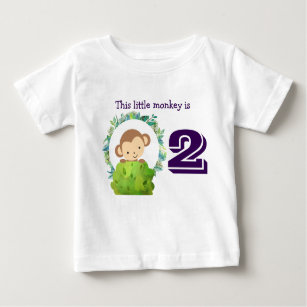 Camiseta De Bebé Este cumpleaños lindo del safari del pequeño mono