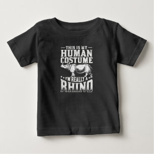 Camiseta De Bebé este es mi disfraz humano, realmente soy un rinoce