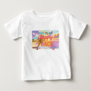 Camiseta De Bebé Este es mi lugar feliz - Playa Tropical