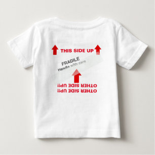 Camiseta De Bebé "ESTE LADO" Instrucciones para el manejo del bebé,