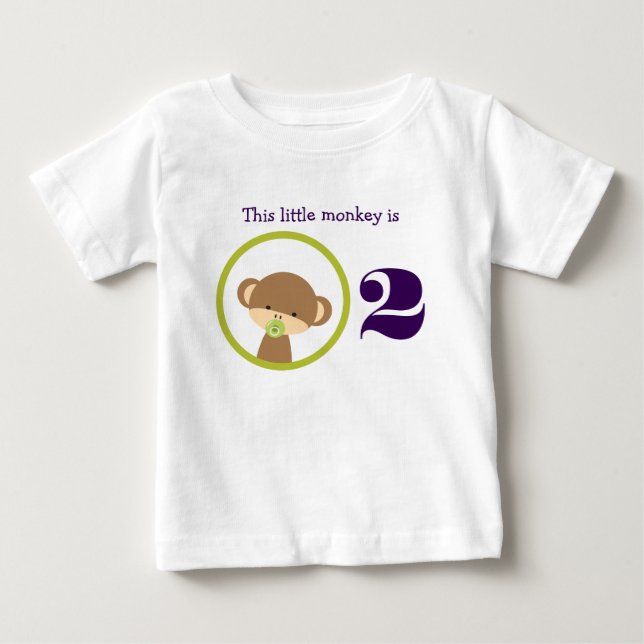 Camiseta De Bebé Este pequeño cumpleaños de monos (Anverso)