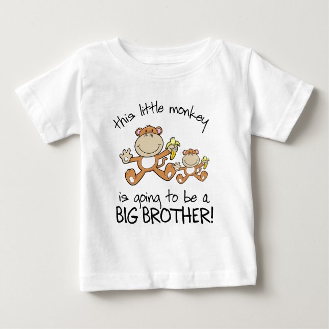 Camiseta De Bebé este pequeño hermano mayor de mono (Anverso)