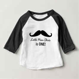 Camiseta De Bebé Este pequeño hombre es uno, bigote con nombre