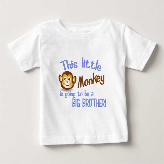 Camiseta De Bebé ¡Este pequeño mono va a ser un GRAN HERMANO! (Anverso)