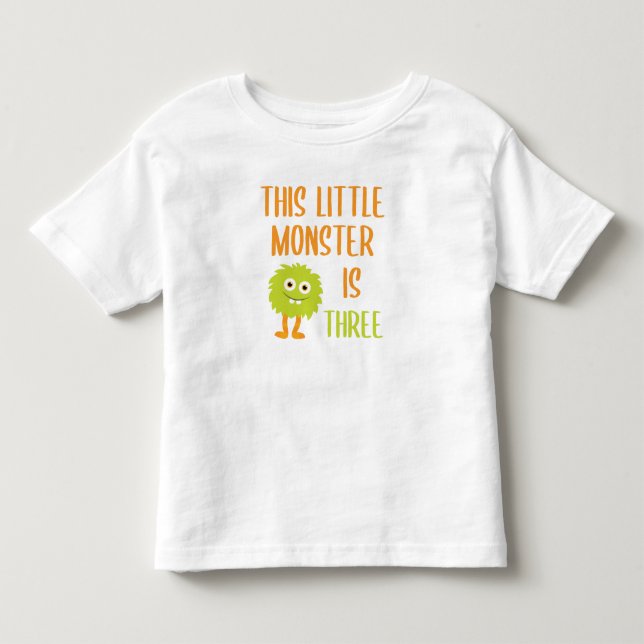 Camiseta De Bebé Este Pequeño Monstruo es cumpleaños trillado (Anverso)