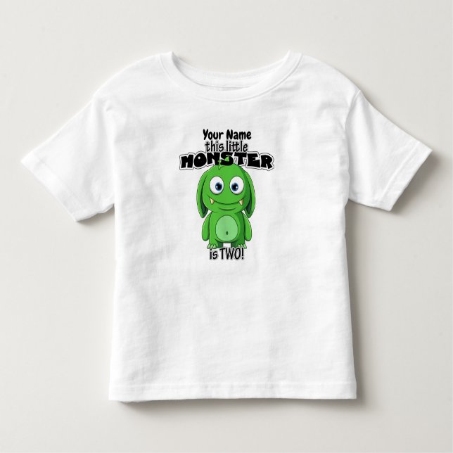 Camiseta De Bebé ¡Este Pequeño Monstruo es Dos! (Anverso)