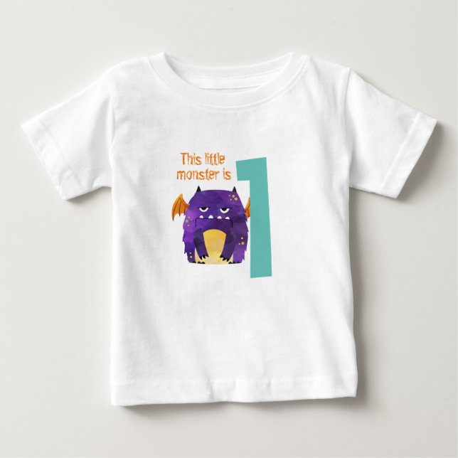 Camiseta De Bebé Este pequeño monstruo es uno (Anverso)