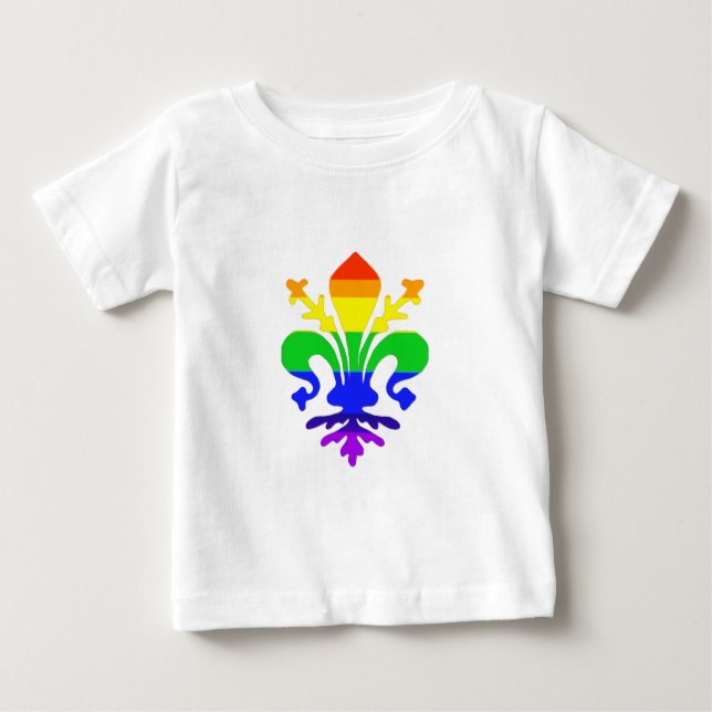 Camiseta De Bebé Estilizada flor arcoiris de Lis (Anverso)