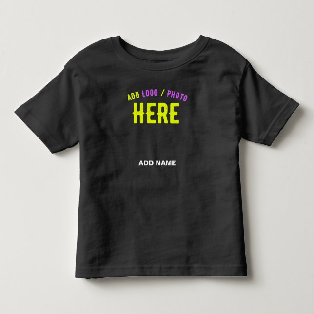 CAMISETA DE BEBÉ ESTILIZADO MODERNO PERSONALIZABLE NEGRO VERIFICADO (Anverso)