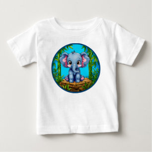 Camiseta De Bebé Estilo de bebé elefante de dibujos animados adorab